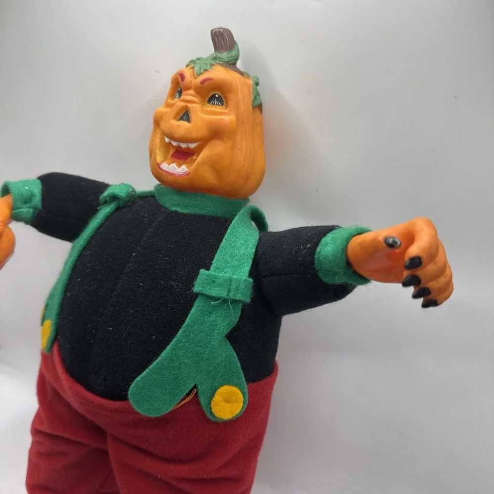 Vintage Halloween Peek A Boo Jack O Lantern head and hand Doll